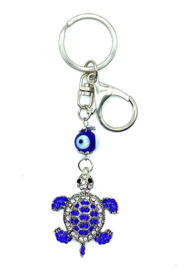 trendy evil eye tortoise charm