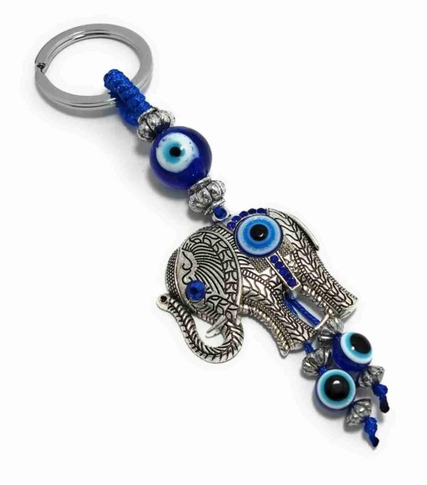 trendy evil eye elephant keychain charm